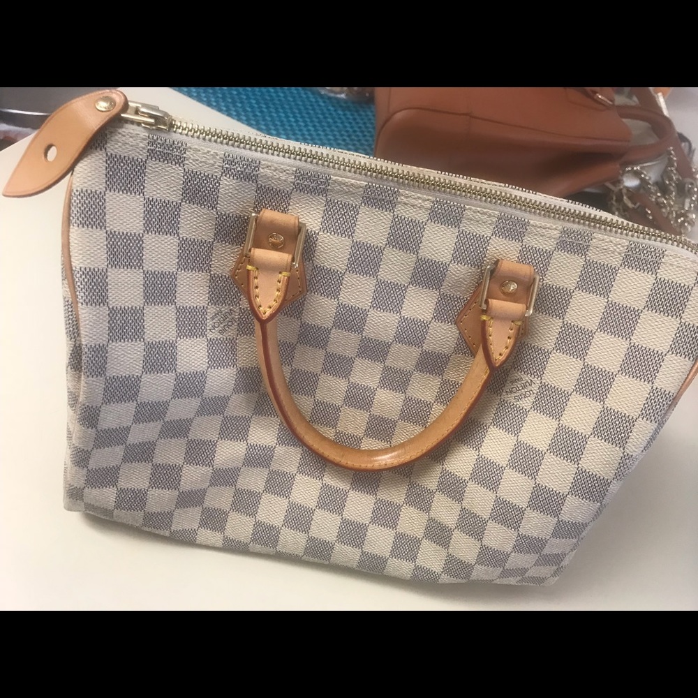 Louis Vuitton Speedy Damier Azur 35 White